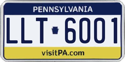 PA license plate LLT6001