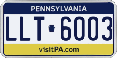 PA license plate LLT6003