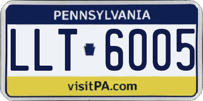 PA license plate LLT6005