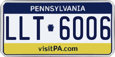 PA license plate LLT6006