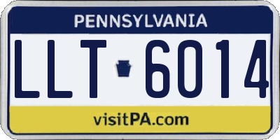 PA license plate LLT6014