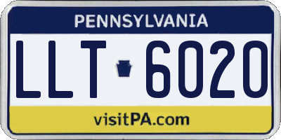 PA license plate LLT6020
