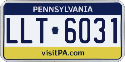 PA license plate LLT6031
