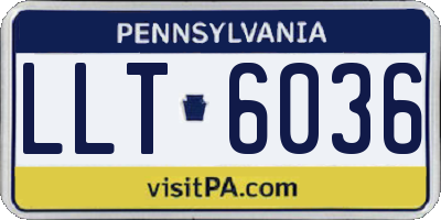PA license plate LLT6036