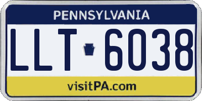 PA license plate LLT6038