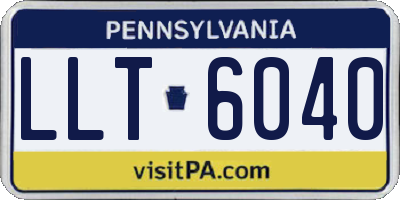 PA license plate LLT6040