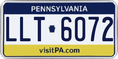 PA license plate LLT6072