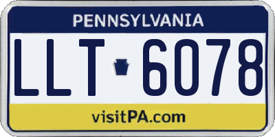 PA license plate LLT6078