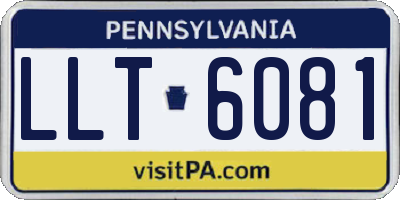 PA license plate LLT6081