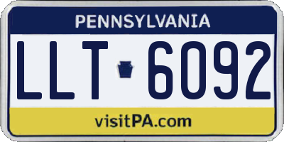 PA license plate LLT6092