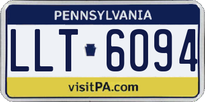 PA license plate LLT6094