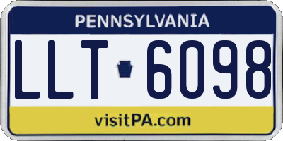 PA license plate LLT6098