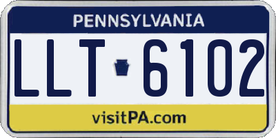 PA license plate LLT6102