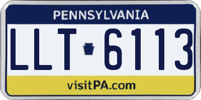 PA license plate LLT6113