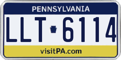 PA license plate LLT6114
