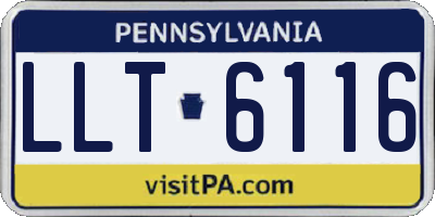 PA license plate LLT6116