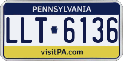PA license plate LLT6136