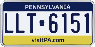 PA license plate LLT6151