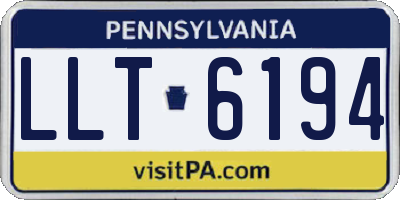 PA license plate LLT6194