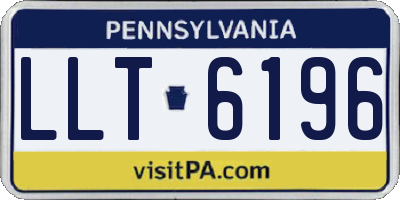 PA license plate LLT6196