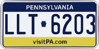 PA license plate LLT6203