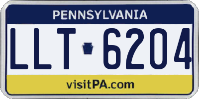 PA license plate LLT6204