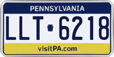 PA license plate LLT6218