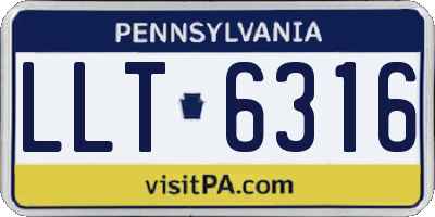 PA license plate LLT6316