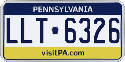 PA license plate LLT6326