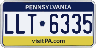 PA license plate LLT6335