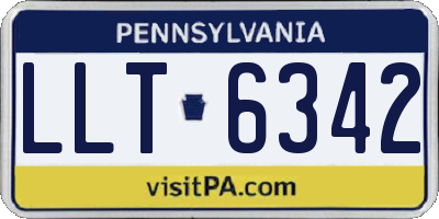 PA license plate LLT6342