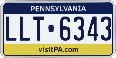 PA license plate LLT6343
