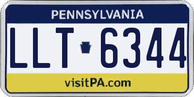 PA license plate LLT6344