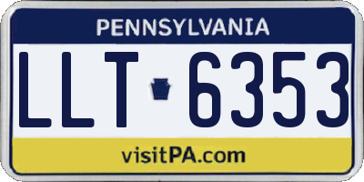 PA license plate LLT6353