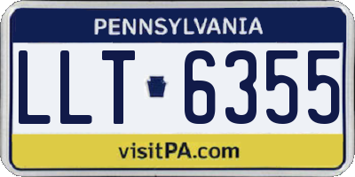 PA license plate LLT6355