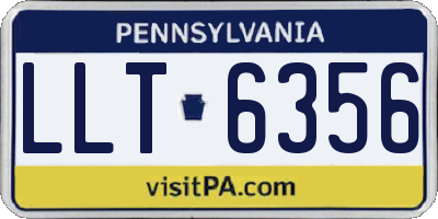 PA license plate LLT6356