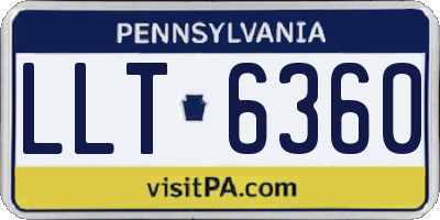 PA license plate LLT6360