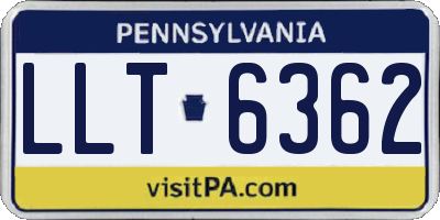 PA license plate LLT6362