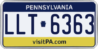PA license plate LLT6363