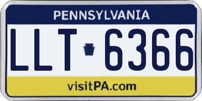 PA license plate LLT6366