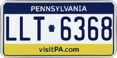 PA license plate LLT6368