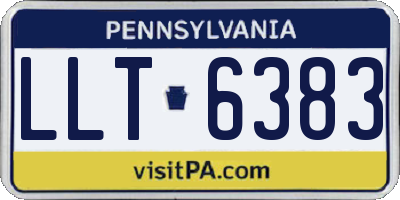 PA license plate LLT6383