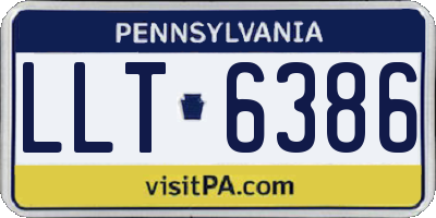 PA license plate LLT6386