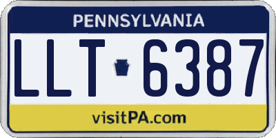 PA license plate LLT6387
