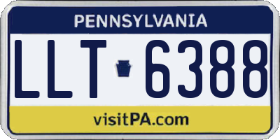 PA license plate LLT6388