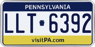 PA license plate LLT6392