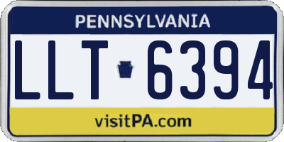 PA license plate LLT6394