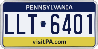 PA license plate LLT6401