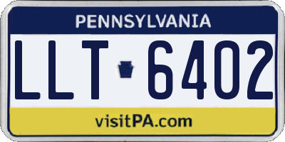 PA license plate LLT6402