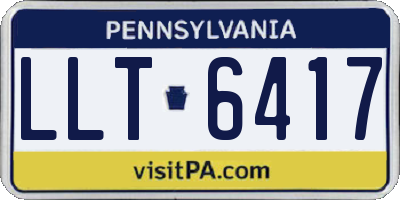 PA license plate LLT6417
